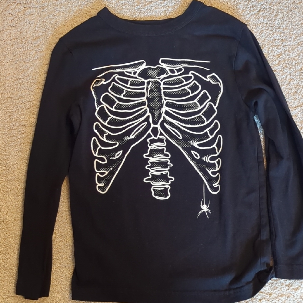 Kids Black Skeleton Long Sleeve Shirt